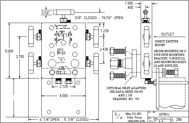GP5FU Outline Drawing